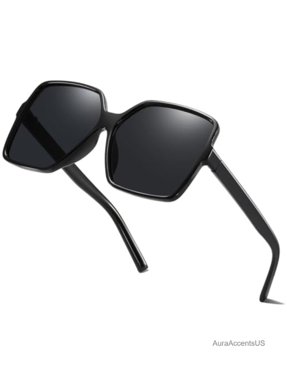 Oversized Square Sunglasses Full-Frame UV Protection Plastic Fashion Shades